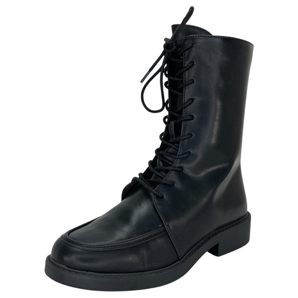 Journee Collection Nikks Black Faux Leather High Top Womens Boots Size 8M - Picture 2 of 9